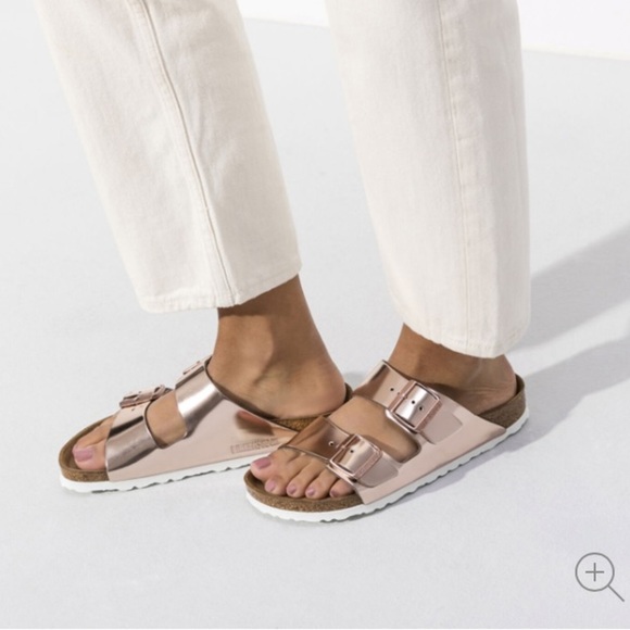 NWT BIRKENSTOCK Arizona Soft Footbed Metallic Sandals - Picture 4 of 14